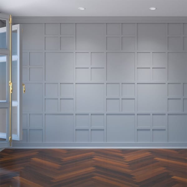 Ekena Millwork Large Burnett Decorative Fretwork Wall Panels in Architectural Grde PVC, 43 7/8"W x 23 3/8"H x 3/8"T WALP24X24BUR - main